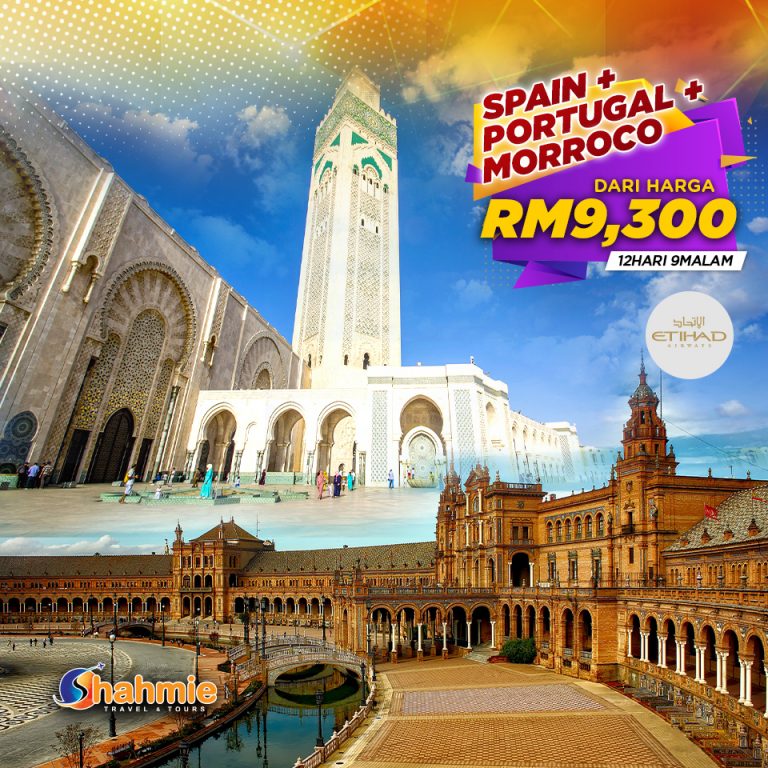 Spain + Morocco + Portugal 12H9M dari RM9300